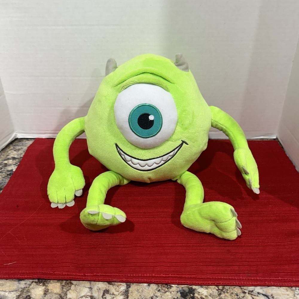 Disney Pixar Monsters Inc Mike Wazowski Plush Stuffed Toy 13" One Eyed Soft 7